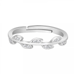 Silver Zircon Vine Shine Ring